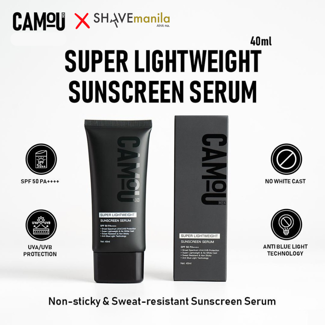 Camou Super Lightweight Sunscreen Serum SPF 50 PA++ Anti Blue Light Niacinamide Vitamin C Centella